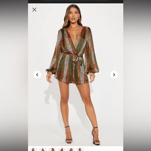 NWT Fashion Nova never tamed romper , size medium